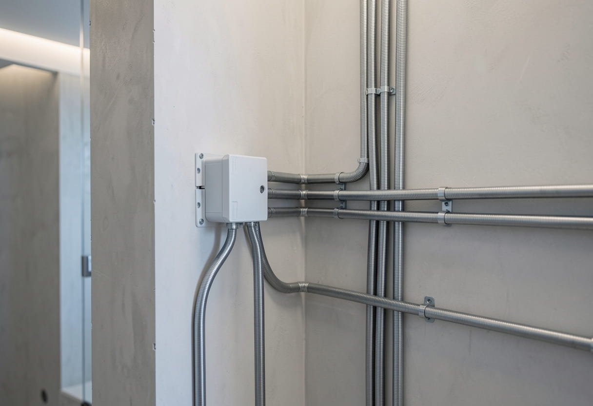 Smart home interior with architectural accent lighting